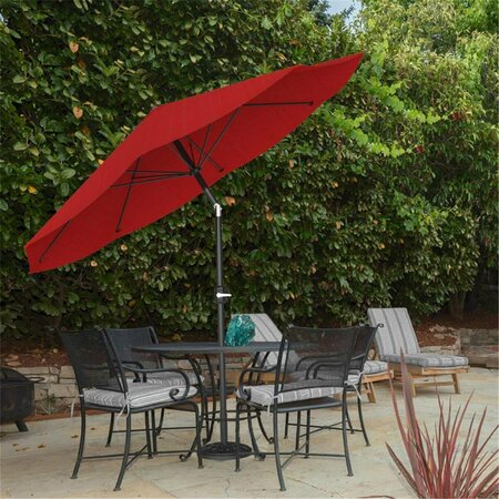 GRILLGEAR 10 ft. Shade with Easy Crank & Auto Tilt Outdoor Table Red Patio Umbrella GR3236282